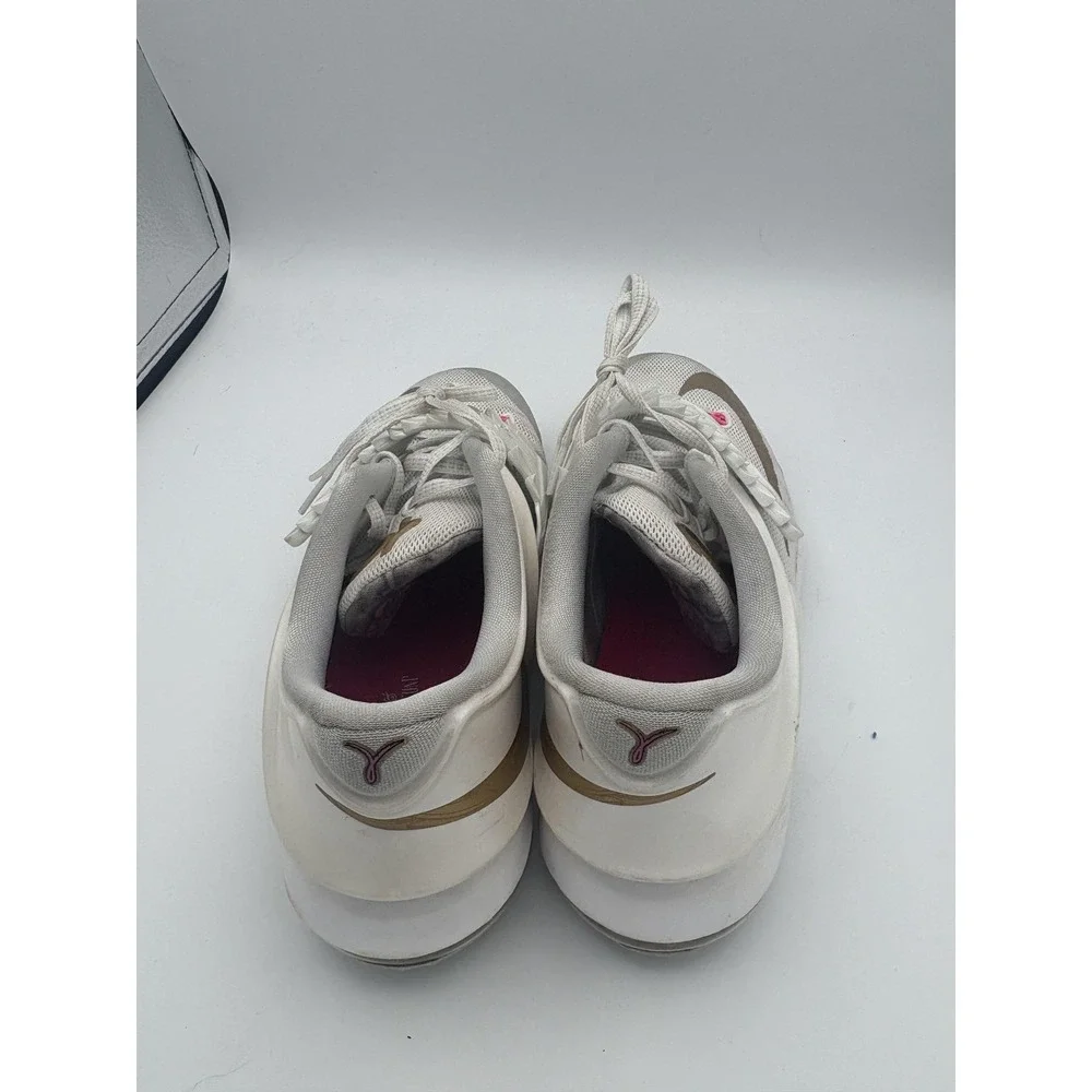 Nike KD 7 Aunt Pearl Shoes Boys Size‎ 5Y White Gold Pink Basketball 745407-176